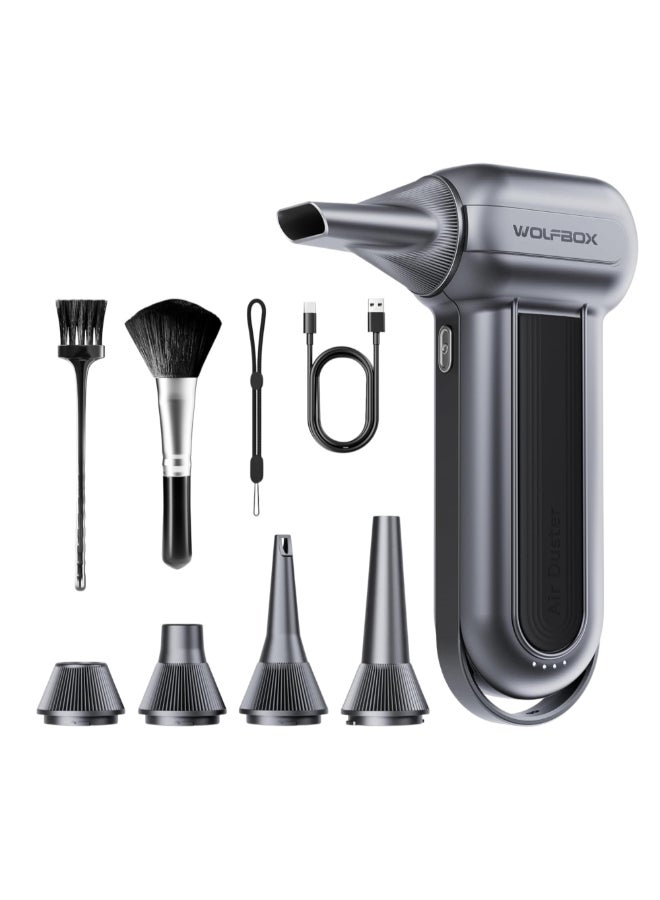 WOLFBOX 150K RPM 6000mAh 3-Gear Turbofan Rechargeable Cordless Electric Air Duster Grey 5.8 x 22.5 x 15.5 cm MEGAFLOW 100 - Image 1